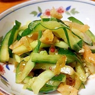 きゅうりと　搾菜の　ナムル